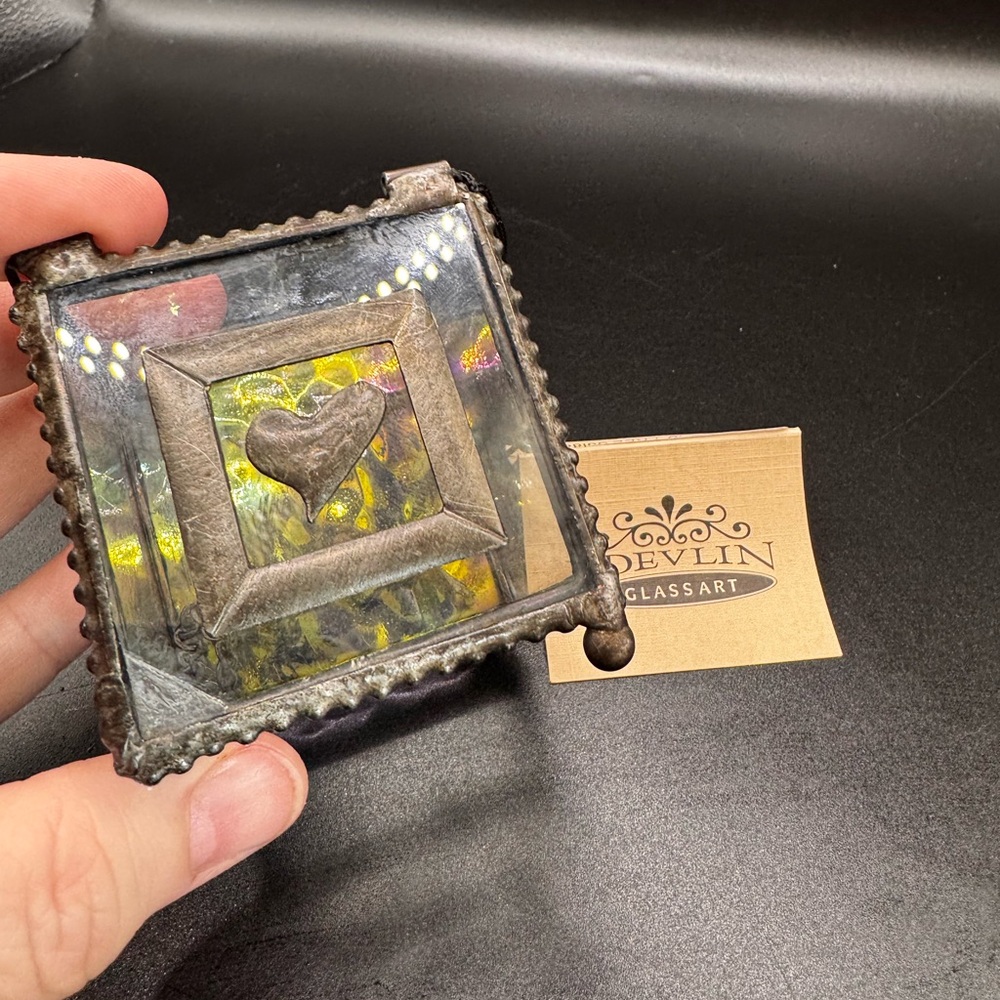 J. Devlin Glass Art Heart Trinket Box - Picture 4 of 9